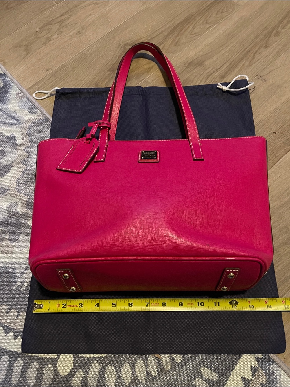 Women's Hot Pink Leather Tote Bag - Classic Structured Carryall